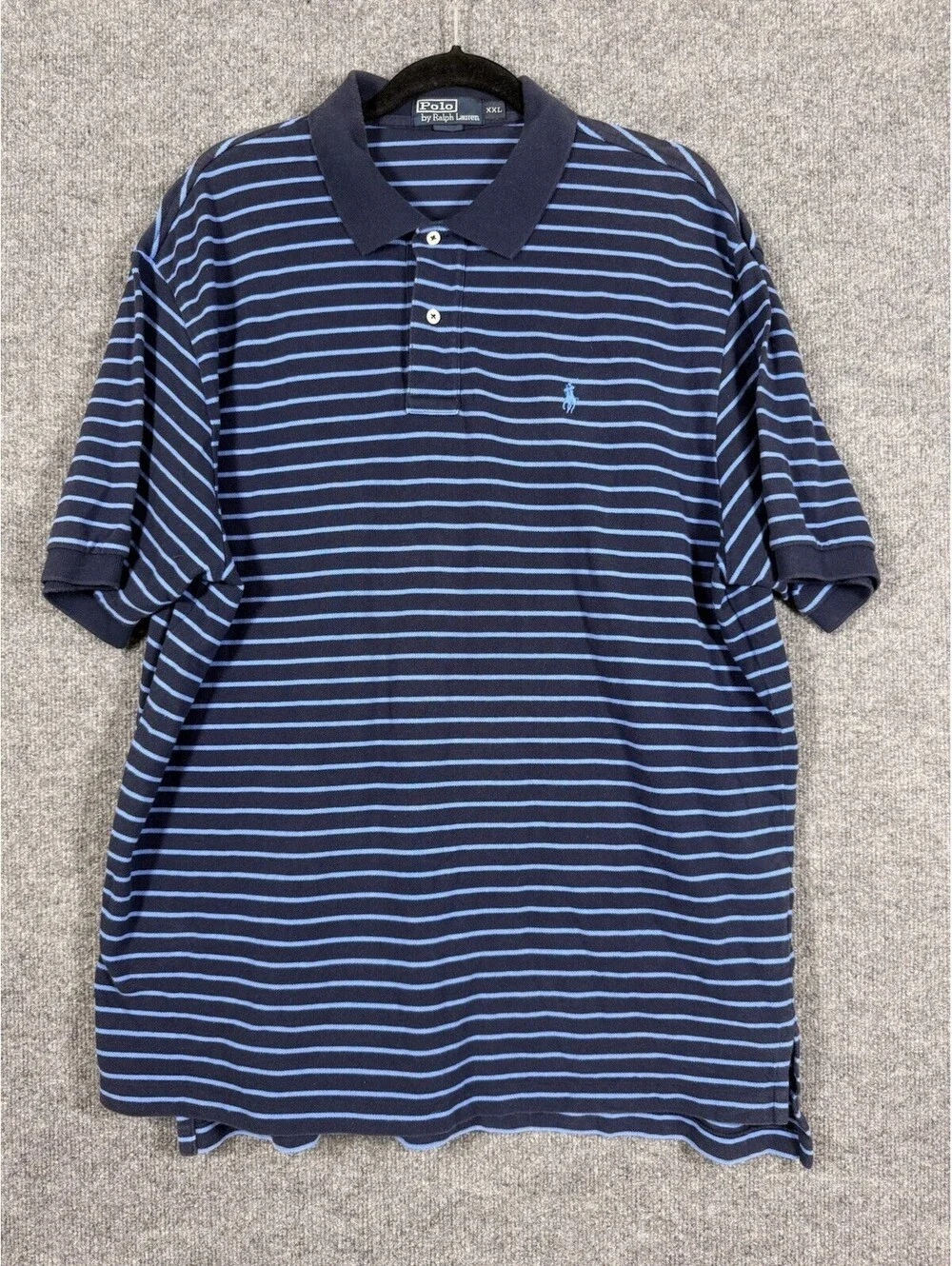 Vintage Polo Ralph Lauren Men’s Short Sleeve Polo Shirt Blue Striped XXL